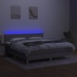 Letto a Molle Materasso e LED Grigio Chiaro 180x200 cm Tessuto Letto a Molle Materasso e LED Grigio Chiaro 180x200 cm Tessuto