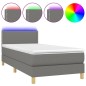 vidaXL Letto a Molle Materasso e LED Grigio Scuro 100x200cm in Tessuto vidaXL Letto a Molle Materasso e LED Grigio Scuro 100x200cm in Tessuto