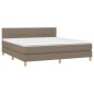 vidaXL Letto a Molle con Materasso e LED Tortora 180x200 cm in Tessuto