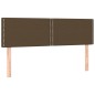 Letto a Molle Materasso e LED MarroneScuro 140x190cm in Tessuto