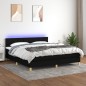 vidaXL Letto a Molle con Materasso e LED Nero 180x200cm in Tessuto vidaXL Letto a Molle con Materasso e LED Nero 180x200cm in Tessuto