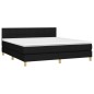 vidaXL Letto a Molle con Materasso e LED Nero 180x200cm in Tessuto vidaXL Letto a Molle con Materasso e LED Nero 180x200cm in Tessuto
