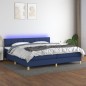 vidaXL Letto a Molle Materasso e LED Blu 200x200cm in Tessuto vidaXL Letto a Molle Materasso e LED Blu 200x200cm in Tessuto