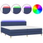 vidaXL Letto a Molle Materasso e LED Blu 200x200cm in Tessuto vidaXL Letto a Molle Materasso e LED Blu 200x200cm in Tessuto