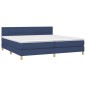 vidaXL Letto a Molle Materasso e LED Blu 200x200cm in Tessuto vidaXL Letto a Molle Materasso e LED Blu 200x200cm in Tessuto