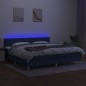 vidaXL Letto a Molle Materasso e LED Blu 200x200cm in Tessuto vidaXL Letto a Molle Materasso e LED Blu 200x200cm in Tessuto