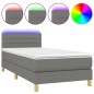 Letto a Molle Materasso e LED Grigio Scuro 80x200 cm in Tessuto Letto a Molle Materasso e LED Grigio Scuro 80x200 cm in Tessuto