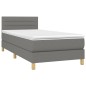 Letto a Molle Materasso e LED Grigio Scuro 80x200 cm in Tessuto Letto a Molle Materasso e LED Grigio Scuro 80x200 cm in Tessuto
