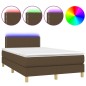 Letto a Molle Materasso e LED Marrone Scuro 120x200 cm Tessuto Letto a Molle Materasso e LED Marrone Scuro 120x200 cm Tessuto