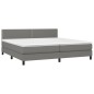 Letto a Molle Materasso e LED Grigio Scuro 200x200cm in Tessuto Letto a Molle Materasso e LED Grigio Scuro 200x200cm in Tessuto