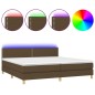 vidaXL Letto a Molle Materasso e LED Marronescuro 200x200cm in Tessuto vidaXL Letto a Molle Materasso e LED Marronescuro 200x200cm in Tessuto