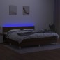 vidaXL Letto a Molle Materasso e LED Marronescuro 200x200cm in Tessuto vidaXL Letto a Molle Materasso e LED Marronescuro 200x200cm in Tessuto