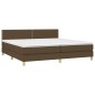 vidaXL Letto a Molle Materasso e LED Marronescuro 200x200cm in Tessuto vidaXL Letto a Molle Materasso e LED Marronescuro 200x200cm in Tessuto