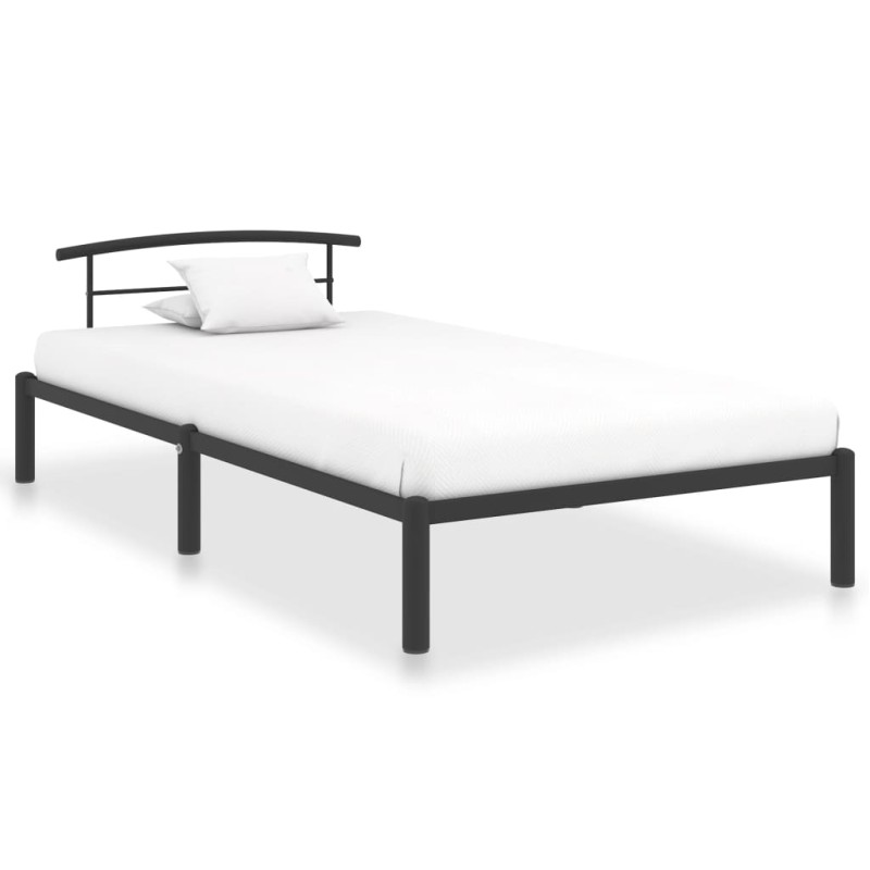 vidaXL Giroletto Nero in Metallo 90x200 cm vidaXL Giroletto Nero in Metallo 90x200 cm