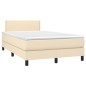 Letto a Molle con Materasso e LED Crema 120x200cm in Tessuto Letto a Molle con Materasso e LED Crema 120x200cm in Tessuto