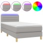 Letto a Molle Materasso e LED Grigio Chiaro 100x200 cm Tessuto Letto a Molle Materasso e LED Grigio Chiaro 100x200 cm Tessuto