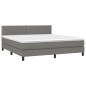 vidaXL Letto a Molle Materasso e LED Grigio Scuro 160x200cm in Tessuto vidaXL Letto a Molle Materasso e LED Grigio Scuro 160x200cm in Tessuto
