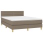 vidaXL Letto a Molle con Materasso e LED Tortora 140x200 cm in Tessuto vidaXL Letto a Molle con Materasso e LED Tortora 140x200 cm in Tessuto