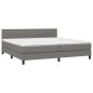 Letto a Molle Materasso e LED Grigio Scuro 200x200cm in Tessuto Letto a Molle Materasso e LED Grigio Scuro 200x200cm in Tessuto