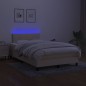 Letto a Molle con Materasso e LED Crema 120x200cm in Tessuto Letto a Molle con Materasso e LED Crema 120x200cm in Tessuto