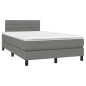 Letto a Molle Materasso e LED Grigio Scuro 120x200cm in Tessuto Letto a Molle Materasso e LED Grigio Scuro 120x200cm in Tessuto