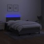 Letto a Molle Materasso e LED Grigio Scuro 120x200cm in Tessuto Letto a Molle Materasso e LED Grigio Scuro 120x200cm in Tessuto