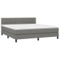 Letto a Molle Materasso e LED Grigio Scuro 160x200cm in Tessuto Letto a Molle Materasso e LED Grigio Scuro 160x200cm in Tessuto