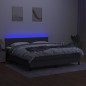 Letto a Molle Materasso e LED Grigio Scuro 160x200cm in Tessuto Letto a Molle Materasso e LED Grigio Scuro 160x200cm in Tessuto