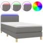 Letto a Molle Materasso e LED Grigio Scuro 100x200cm in Tessuto Letto a Molle Materasso e LED Grigio Scuro 100x200cm in Tessuto