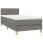 Letto a Molle Materasso e LED Grigio Scuro 100x200cm in Tessuto Letto a Molle Materasso e LED Grigio Scuro 100x200cm in Tessuto