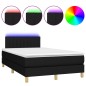 Letto a Molle con Materasso e LED Nero 120x200cm in Tessuto Letto a Molle con Materasso e LED Nero 120x200cm in Tessuto