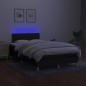 Letto a Molle con Materasso e LED Nero 120x200cm in Tessuto Letto a Molle con Materasso e LED Nero 120x200cm in Tessuto