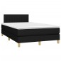 Letto a Molle con Materasso e LED Nero 120x200cm in Tessuto Letto a Molle con Materasso e LED Nero 120x200cm in Tessuto