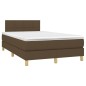 Letto a Molle Materasso e LED Marrone Scuro 120x200 cm Tessuto Letto a Molle Materasso e LED Marrone Scuro 120x200 cm Tessuto
