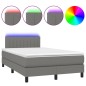vidaXL Letto a Molle Materasso e LED Grigio Scuro 120x200cm in Tessuto vidaXL Letto a Molle Materasso e LED Grigio Scuro 120x200cm in Tessuto