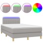 Letto a Molle Materasso e LED Grigio Chiaro 120x200 cm Tessuto Letto a Molle Materasso e LED Grigio Chiaro 120x200 cm Tessuto