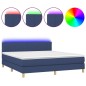 vidaXL Letto a Molle con Materasso e LED Blu 180x200 cm in Tessuto vidaXL Letto a Molle con Materasso e LED Blu 180x200 cm in Tessuto