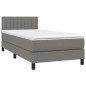 Letto a Molle Materasso e LED Grigio Scuro 90x200 cm in Tessuto Letto a Molle Materasso e LED Grigio Scuro 90x200 cm in Tessuto