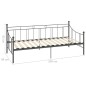 Telaio Divano Letto Grigio in Metallo 90x200 cm Telaio Divano Letto Grigio in Metallo 90x200 cm
