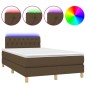 vidaXL Letto a Molle Materasso e LED Marrone Scuro 120x200 cm Tessuto vidaXL Letto a Molle Materasso e LED Marrone Scuro 120x200 cm Tessuto