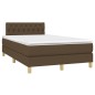 vidaXL Letto a Molle Materasso e LED Marrone Scuro 120x200 cm Tessuto vidaXL Letto a Molle Materasso e LED Marrone Scuro 120x200 cm Tessuto