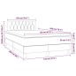 vidaXL Letto a Molle Materasso e LED Marrone Scuro 120x200 cm Tessuto vidaXL Letto a Molle Materasso e LED Marrone Scuro 120x200 cm Tessuto