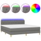 vidaXL Letto a Molle Materasso e LED Grigio Scuro 180x200cm in Tessuto vidaXL Letto a Molle Materasso e LED Grigio Scuro 180x200cm in Tessuto