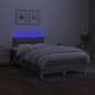 vidaXL Letto a Molle Materasso e LED Grigio Chiaro 120x200 cm Tessuto vidaXL Letto a Molle Materasso e LED Grigio Chiaro 120x200 cm Tessuto