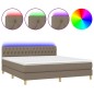 Letto a Molle con Materasso e LED Tortora 180x200 cm in Tessuto Letto a Molle con Materasso e LED Tortora 180x200 cm in Tessuto