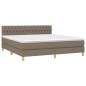 Letto a Molle con Materasso e LED Tortora 180x200 cm in Tessuto Letto a Molle con Materasso e LED Tortora 180x200 cm in Tessuto