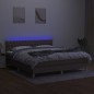 Letto a Molle con Materasso e LED Tortora 180x200 cm in Tessuto Letto a Molle con Materasso e LED Tortora 180x200 cm in Tessuto