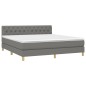 Letto a Molle Materasso e LED Grigio Scuro 160x200cm in Tessuto Letto a Molle Materasso e LED Grigio Scuro 160x200cm in Tessuto