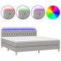vidaXL Letto a Molle Materasso e LED Grigio Chiaro 180x200 cm Tessuto vidaXL Letto a Molle Materasso e LED Grigio Chiaro 180x200 cm Tessuto