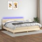 vidaXL Letto a Molle Materasso e LED bianco 200x200cm in Tessuto vidaXL Letto a Molle Materasso e LED bianco 200x200cm in Tessuto